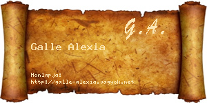 Galle Alexia névjegykártya